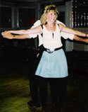 Patty performing lambada dance with partner back in the 1990’s