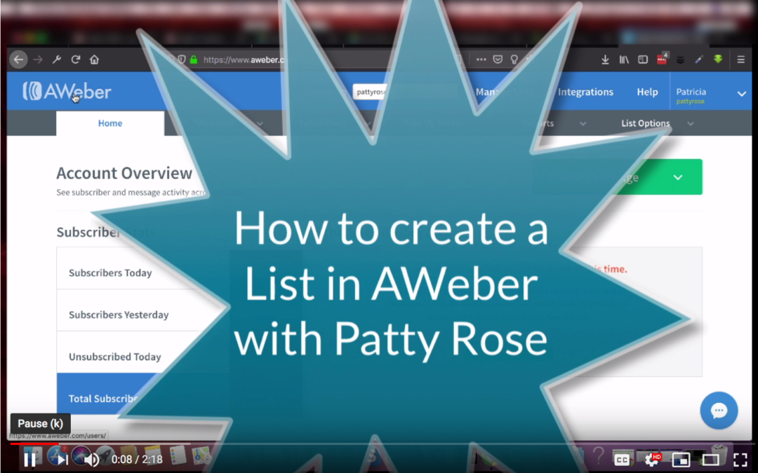 How to Create a List using Aweber: Video