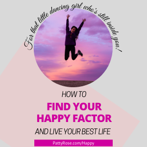 Happy Factor for Blog post 300 x 300 girl jumping and title text