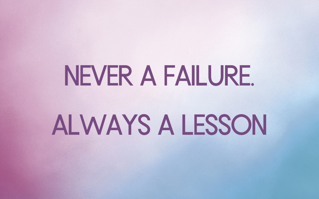 Never a failure. always a lesson meme for ideal business clarifying priorities