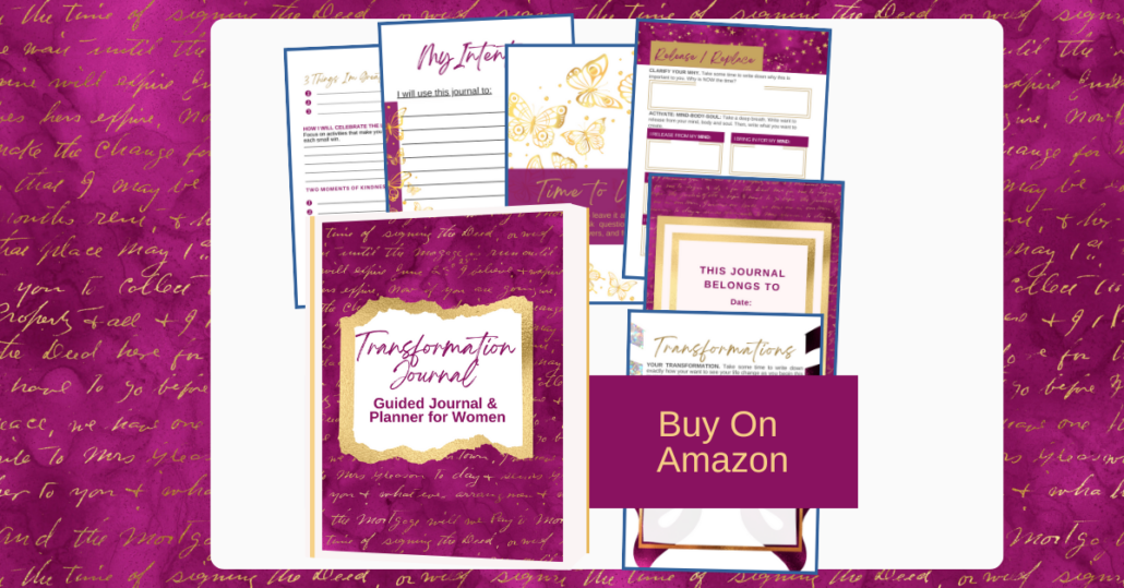 mockup image of Transformation Journal for Women by Patty Rose available on Amazon